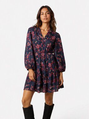 Gerard Darel Josefina Jacquard Floral Silk Blend Dress
